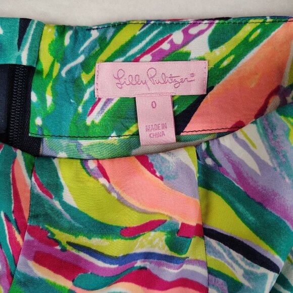Lilly Pulitzer Gaucho Pants Don't Leave Me Hanging Wide Leg Cropped Sz 0 - Picture 5 of 10